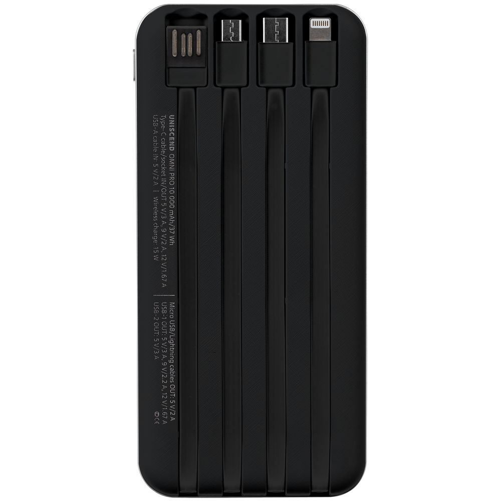 Внешний аккумулятор Omni Pro 10000 мАч, черный — изображение 4