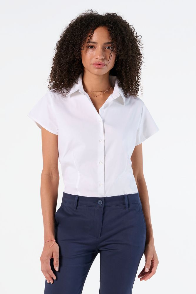 Рубашка женская с коротким рукавом Excess, белая — изображение 5