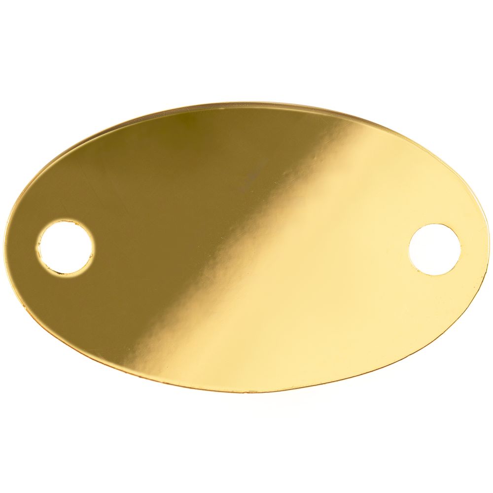 Шильдик металлический Alfa Oval, золотистый глянцевый