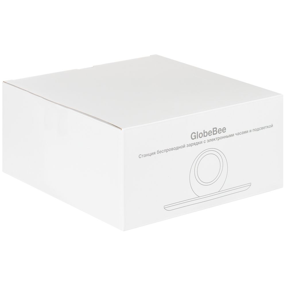 Станция беспроводной зарядки с часами и подсветкой GlobeBee, белая — изображение 12