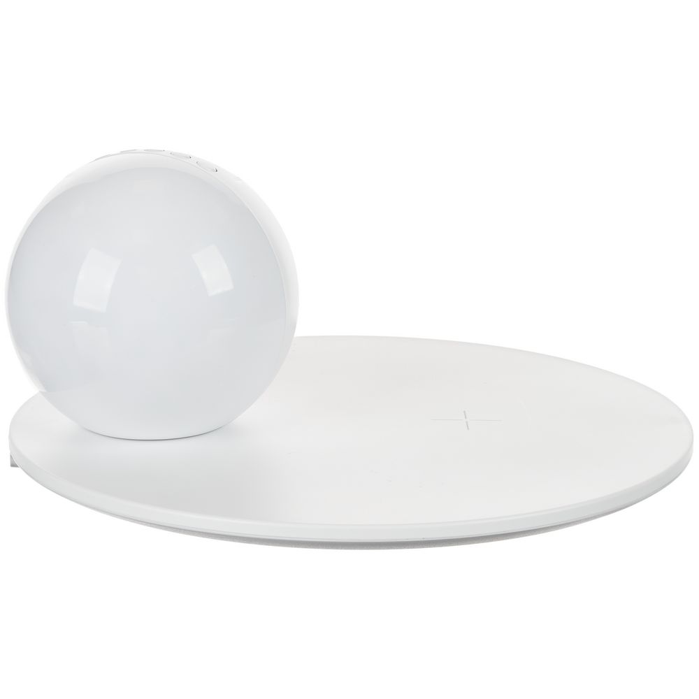 Станция беспроводной зарядки с часами и подсветкой GlobeBee, белая — изображение 5