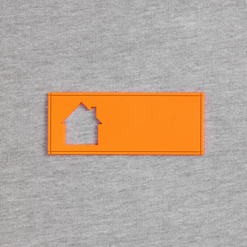 Лейбл из ПВХ с вырубкой «Дом», оранжевый неон — изображение 3