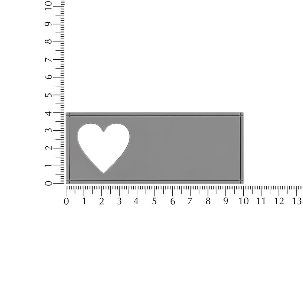 Лейбл из ПВХ с вырубкой «Сердце», серый — изображение 4