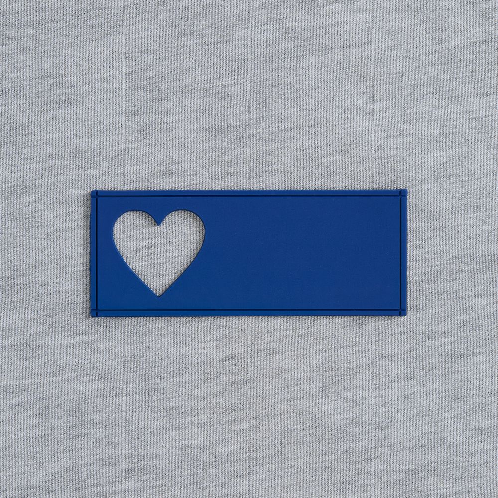 Лейбл из ПВХ с вырубкой «Сердце», синий — изображение 3