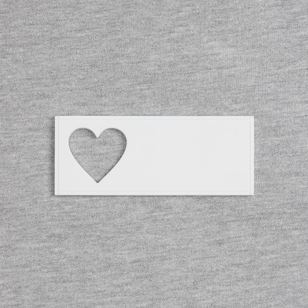 Лейбл из ПВХ с вырубкой «Сердце», белый — изображение 3