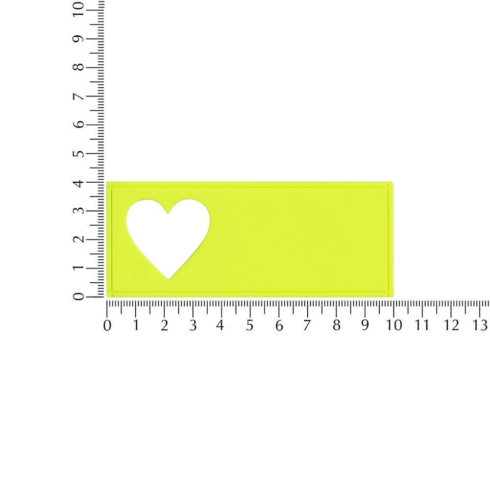 Лейбл из ПВХ с вырубкой «Сердце», желтый неон — изображение 4