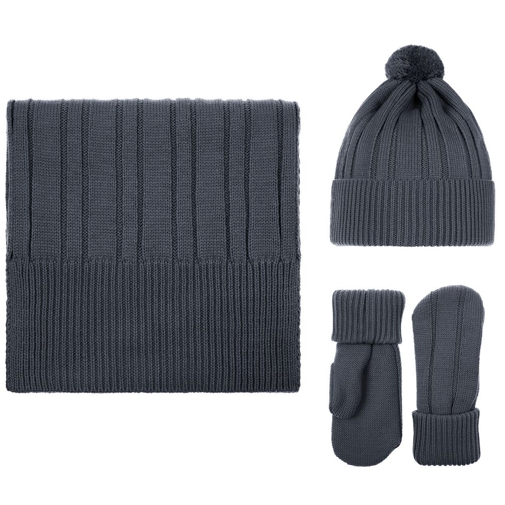 Шапка Knit Beat, серая (графит) — изображение 5