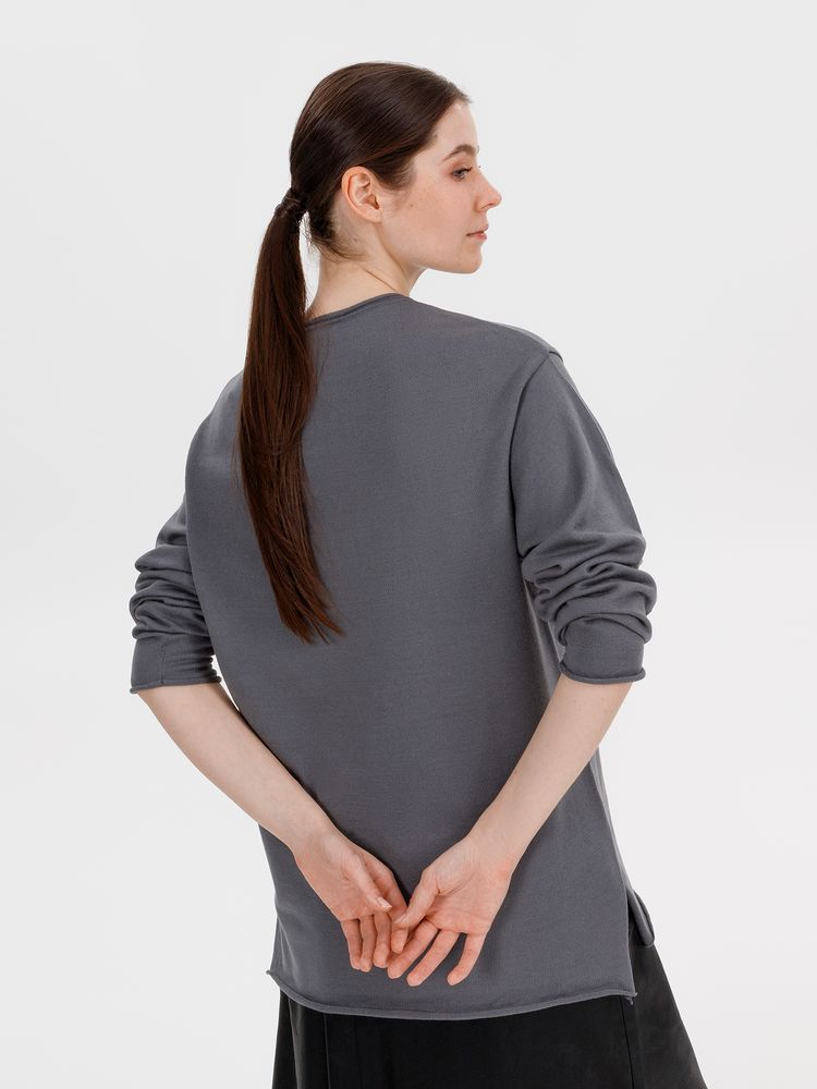 Лонгслив унисекс Siluetti Fuori, серый — изображение 10