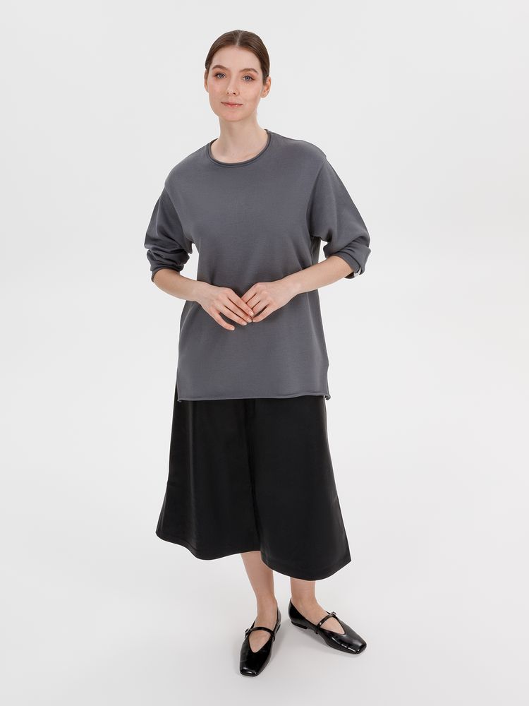 Лонгслив унисекс Siluetti Fuori, серый — изображение 9