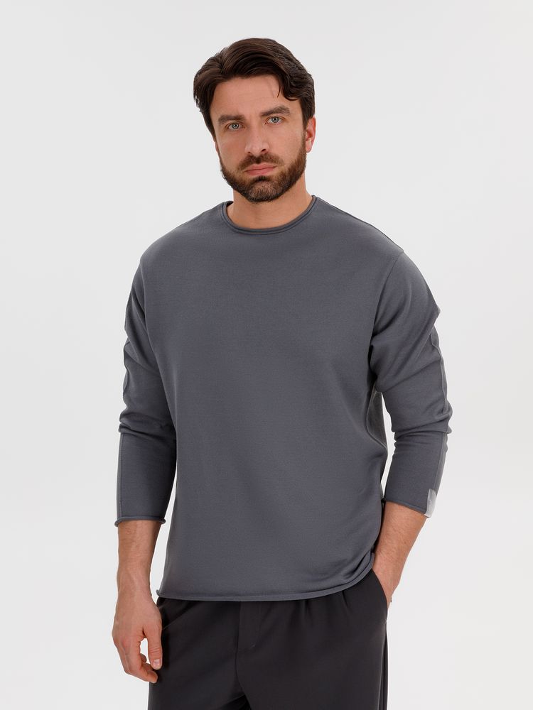 Лонгслив унисекс Siluetti Fuori, серый — изображение 6