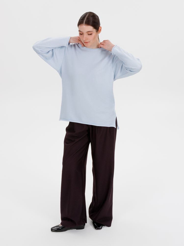 Лонгслив унисекс Siluetti Fuori, светло-голубой — изображение 8