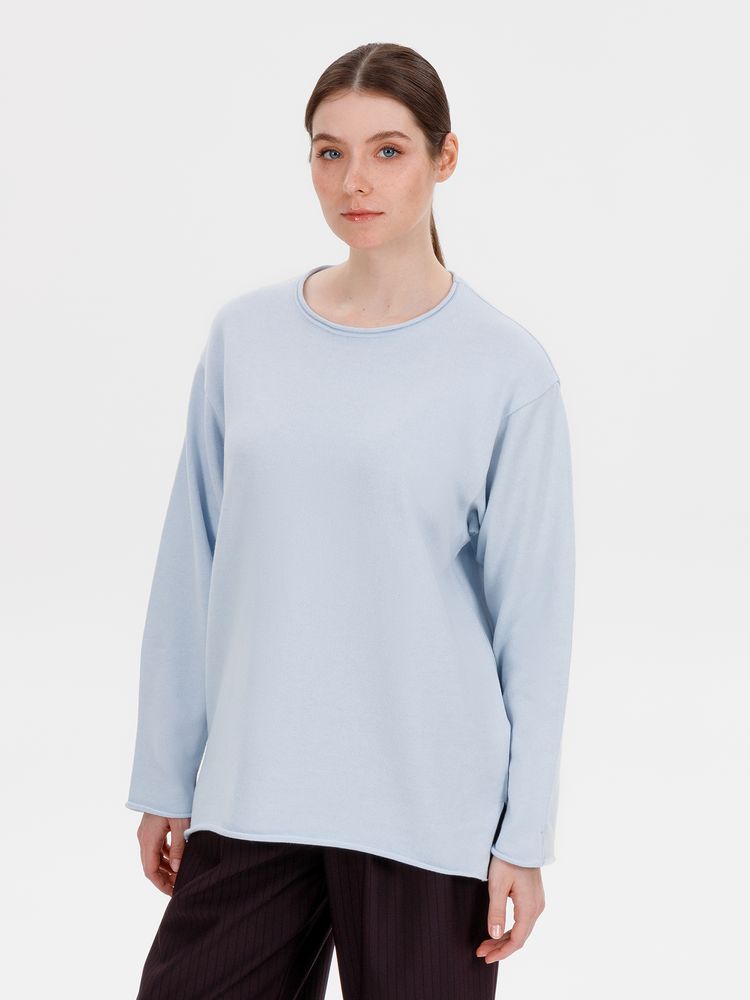 Лонгслив унисекс Siluetti Fuori, светло-голубой — изображение 5
