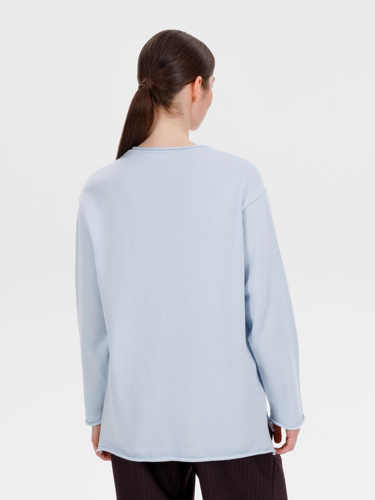 Лонгслив унисекс Siluetti Fuori, светло-голубой — изображение 7