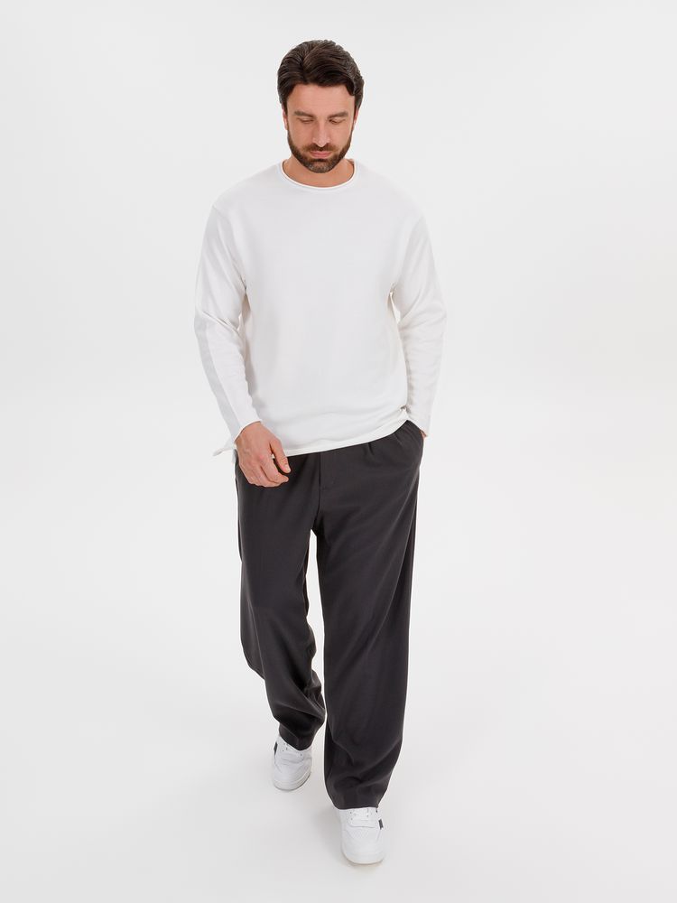 Лонгслив унисекс Siluetti Fuori, молочно-белый — изображение 13