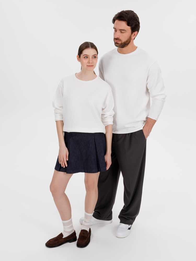 Лонгслив унисекс Siluetti Fuori, молочно-белый — изображение 15