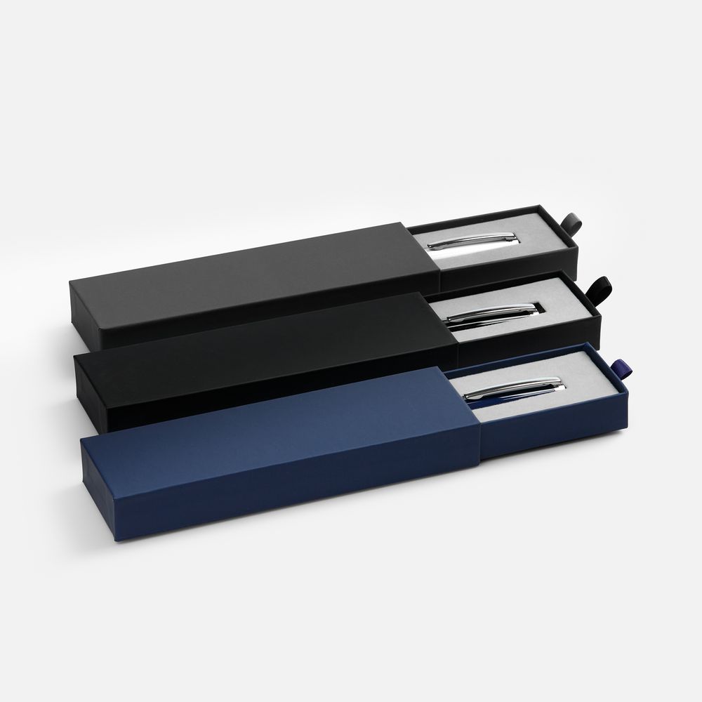 Ручка шариковая Letra Chrome в футляре, синяя — изображение 5