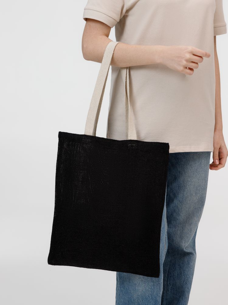 Холщовая сумка на плечо Juhu, черная — изображение 9