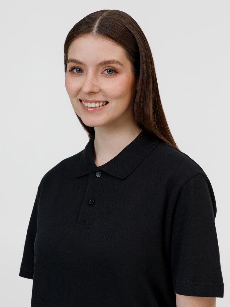Рубашка поло унисекс Pulse, черная — изображение 10