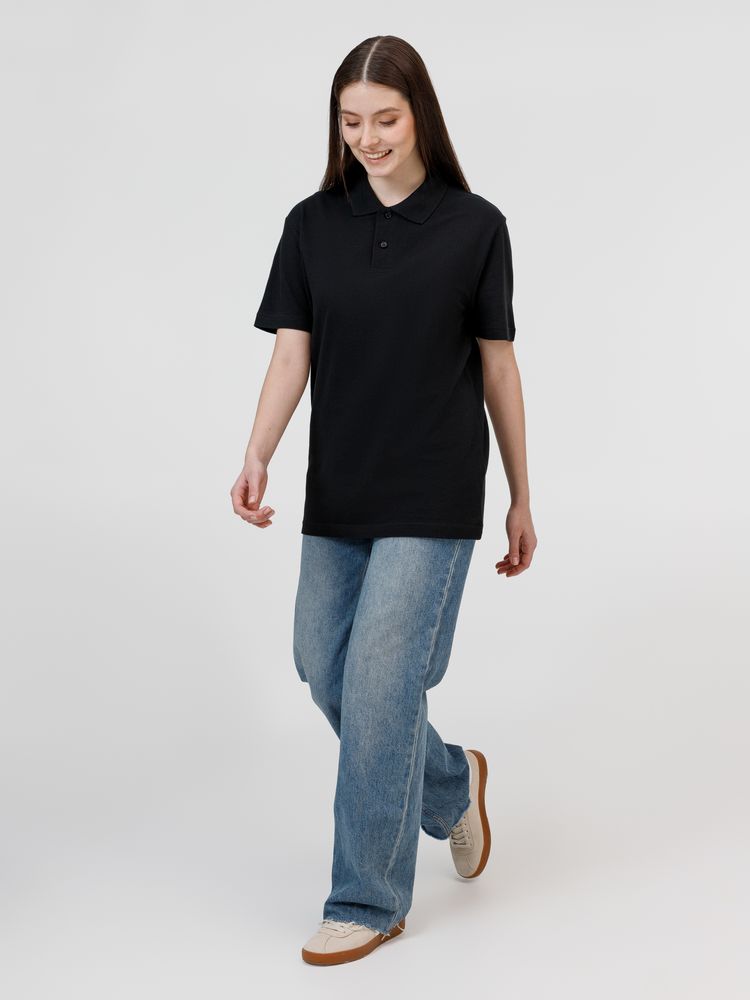 Рубашка поло унисекс Pulse, черная — изображение 12