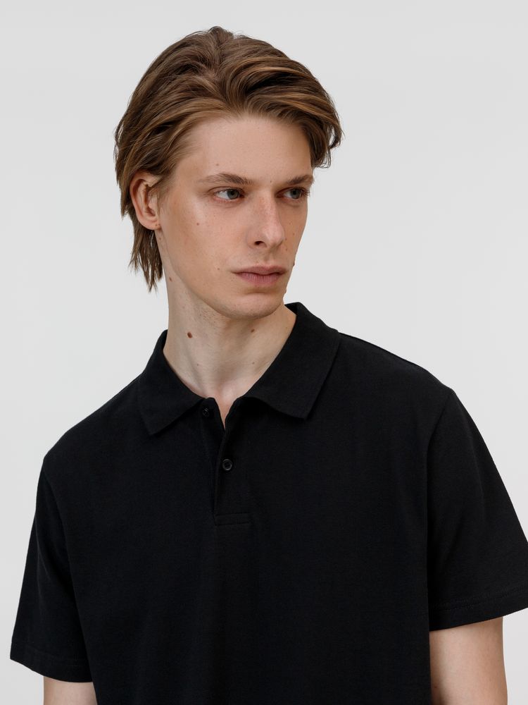 Рубашка поло унисекс Pulse, черная — изображение 6