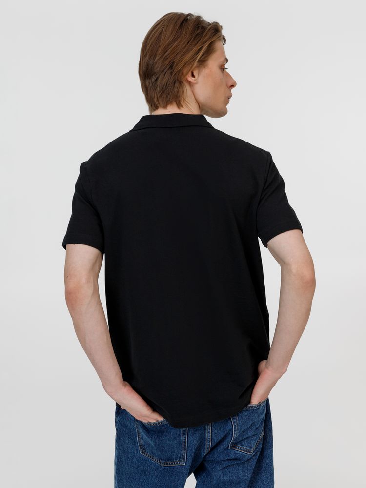 Рубашка поло унисекс Pulse, черная — изображение 7