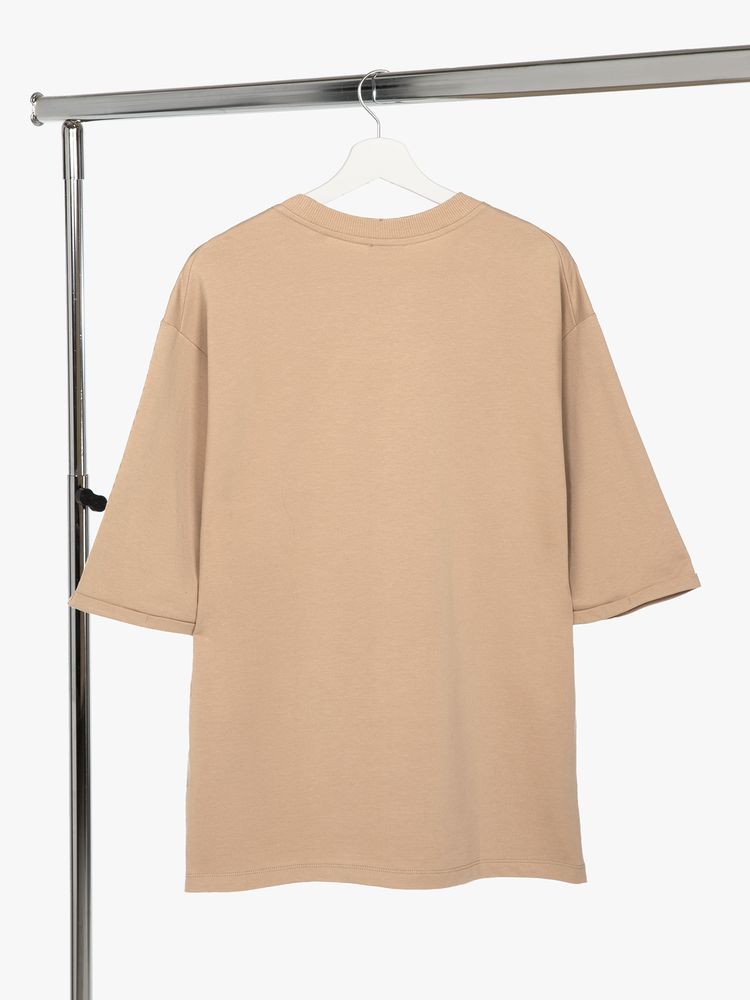 Футболка оверсайз унисекс Kosmos 2.0, бежевая — изображение 3