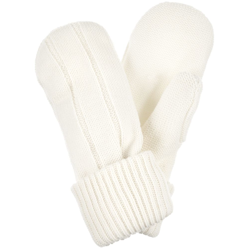 Варежки Knit Beat, белые (молочные) — изображение 3