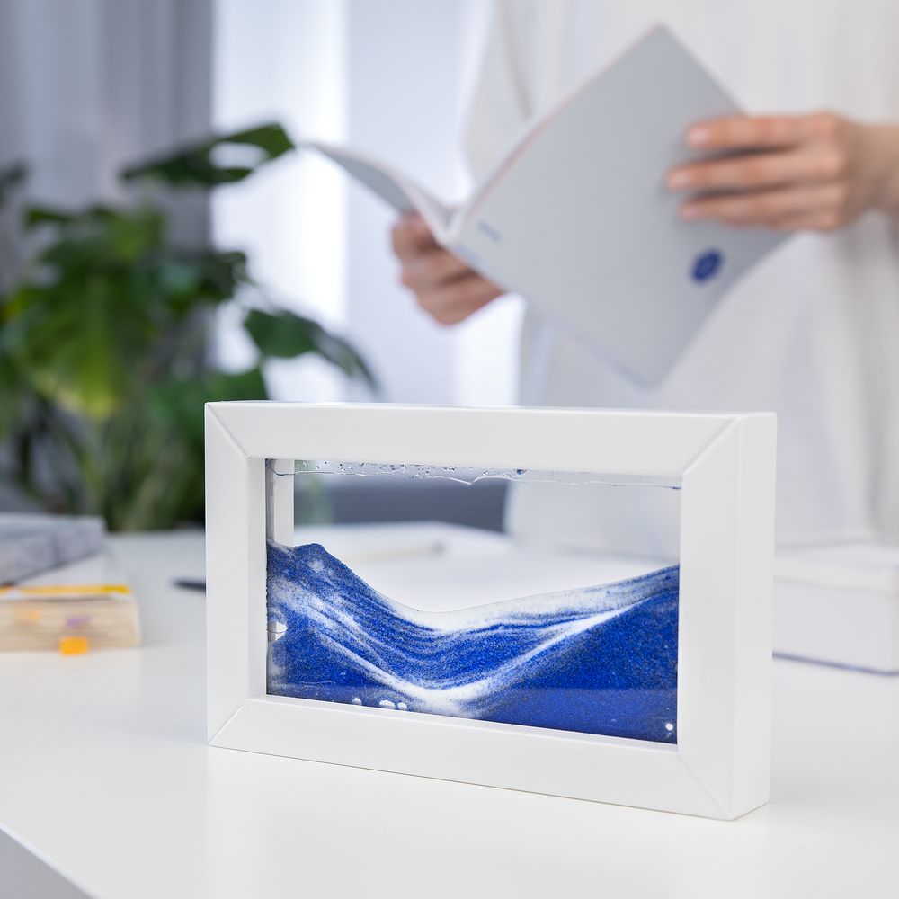 Песочная картина-антистресс Zenscape, белая с синим — изображение 8