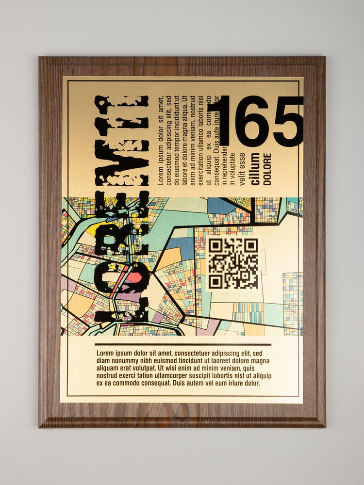 Плакетка Plaque XL, венге с золотистой пластиной — изображение 8