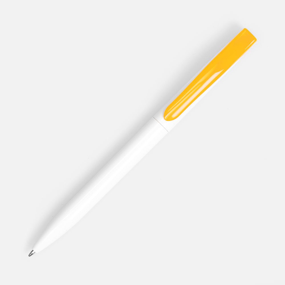 Ручка шариковая Pin, белая с желтым — изображение 3