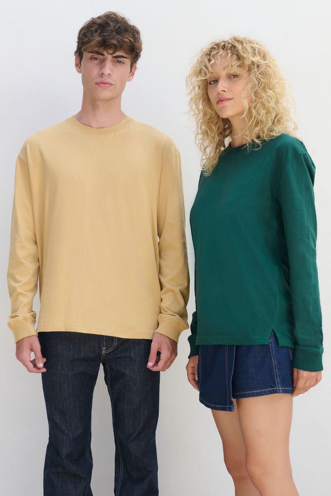 Футболка унисекс с длинным рукавом Pioneer LSL, бежевая — изображение 5