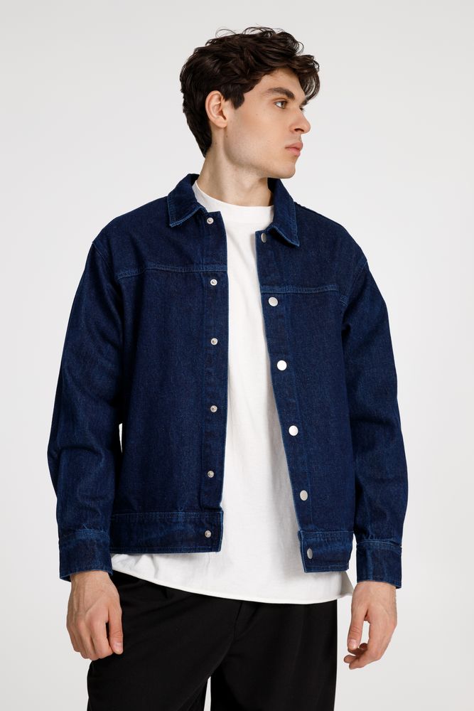 Куртка джинсовая O1, темно-синяя — изображение 5