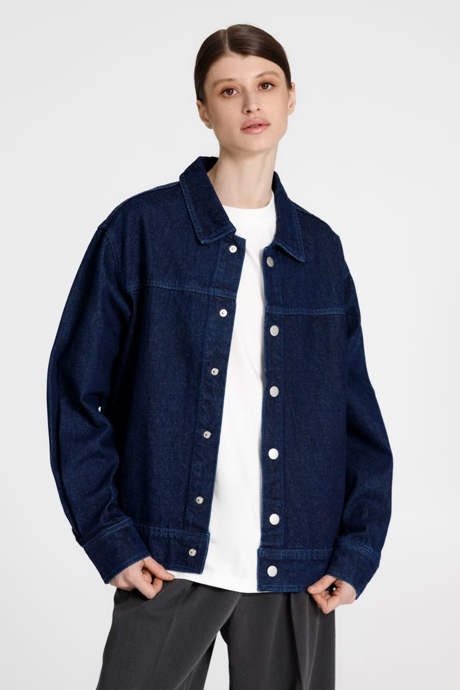 Куртка джинсовая O1, темно-синяя — изображение 4