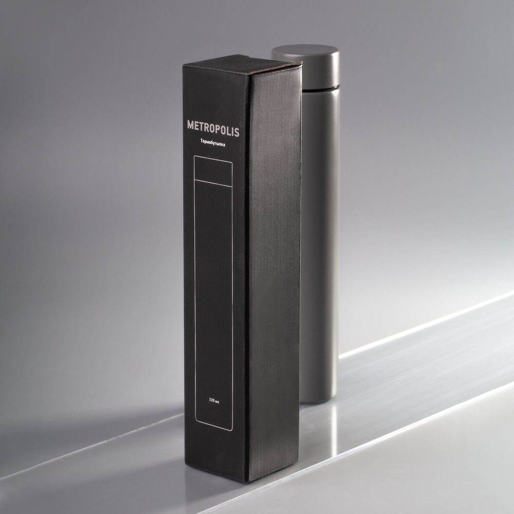 Термобутылка Metropolis, серая — изображение 10