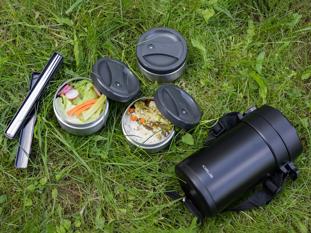 Термос для еды Jiayi в термочехле, черный — изображение 17