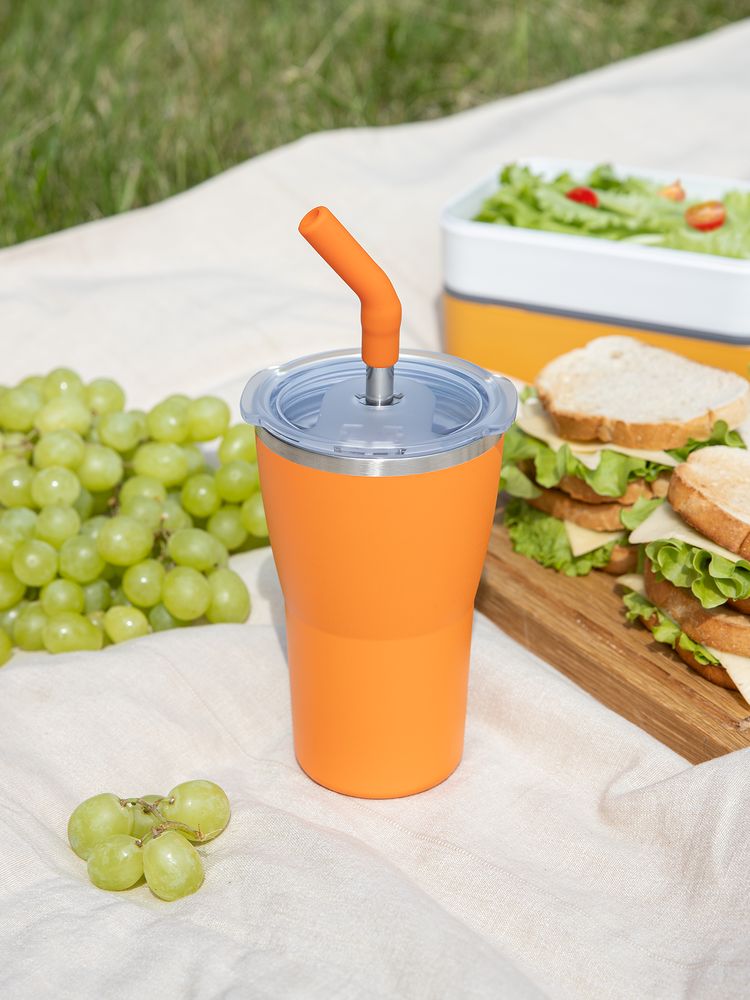 Термостакан Sapporo без логотипа, оранжевый — изображение 11