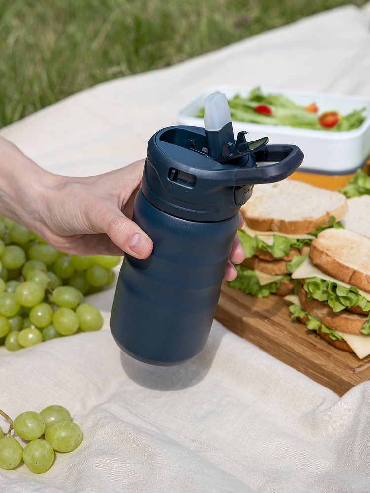 Термобутылка Fujisan 2.0 без логотипа, темно-синяя — изображение 15