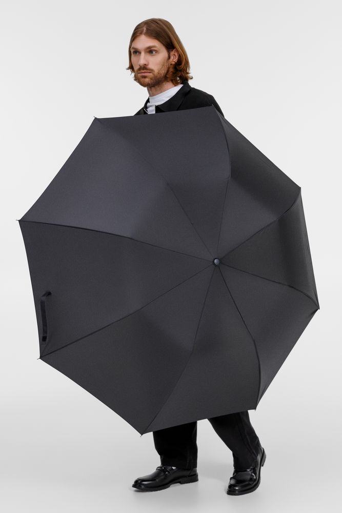 Зонт складной Big Arc, черный — изображение 7