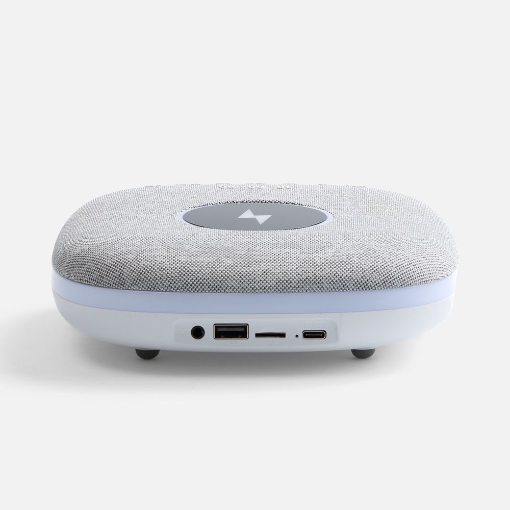 Bluetooth-колонка с беспроводной зарядкой и подсветкой Terrafonic, серая — изображение 5