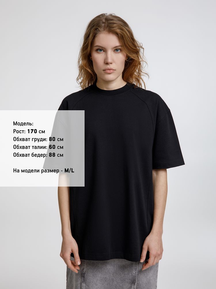 Футболка оверсайз унисекс Sideline, черная — изображение 6