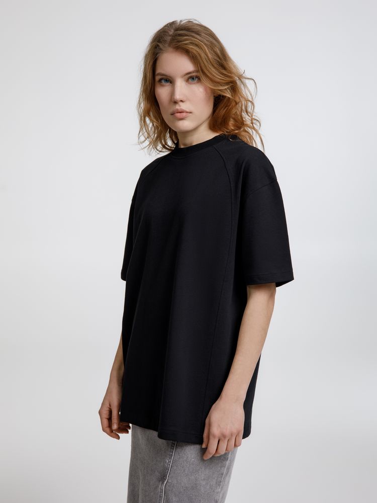 Футболка оверсайз унисекс Sideline, черная — изображение 7