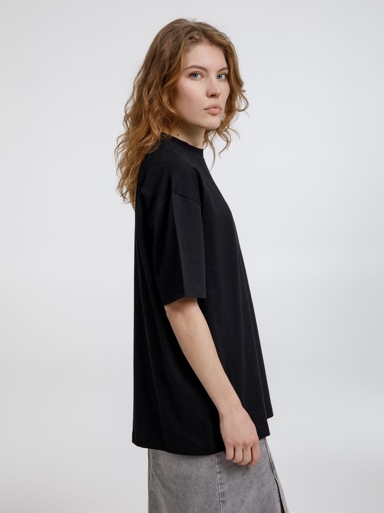 Футболка оверсайз унисекс Sideline, черная — изображение 8