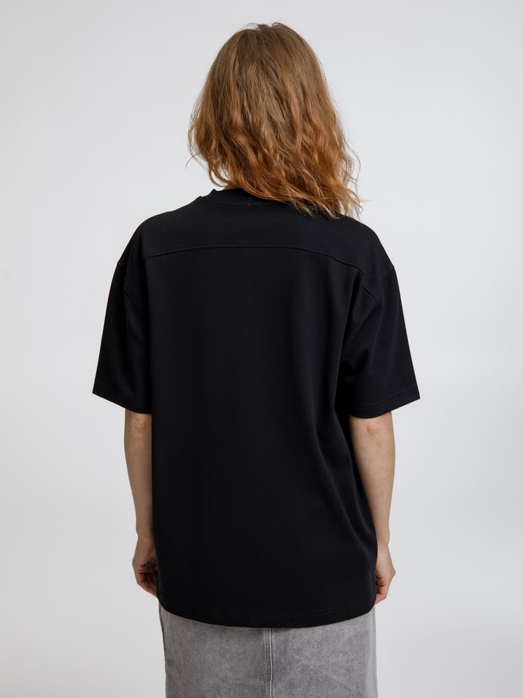 Футболка оверсайз унисекс Sideline, черная — изображение 10