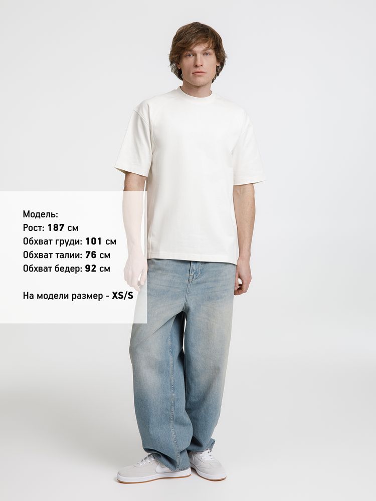 Футболка оверсайз унисекс Sideline, молочно-белая — изображение 6