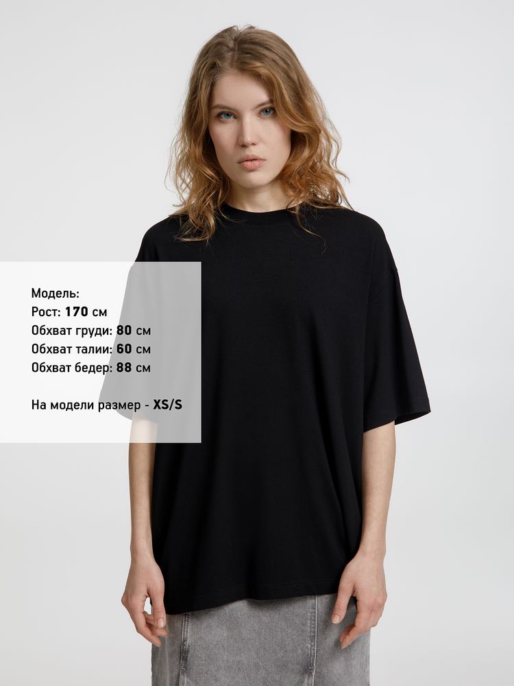 Футболка оверсайз унисекс Lavinia, черная — изображение 6