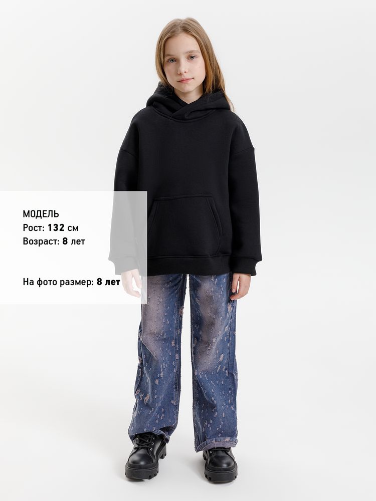 Худи детское оверсайз Junipero, черное — изображение 6
