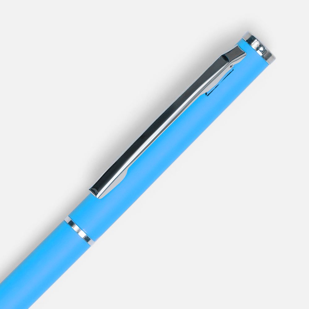 Ручка шариковая Hotel Chrome, ver.2, матовая голубая — изображение 4