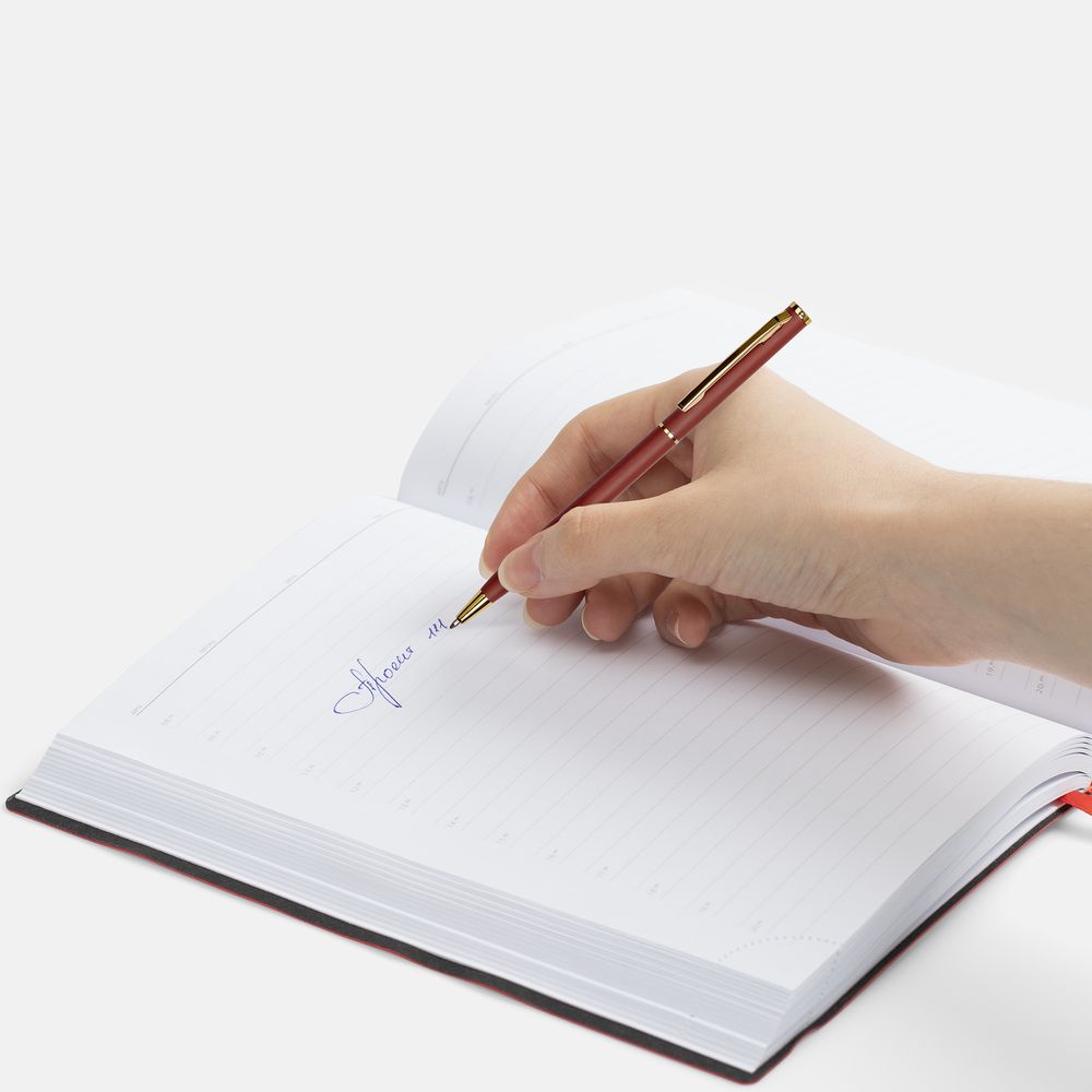 Ручка шариковая Hotel Gold, ver.2, матовая бордовая — изображение 5