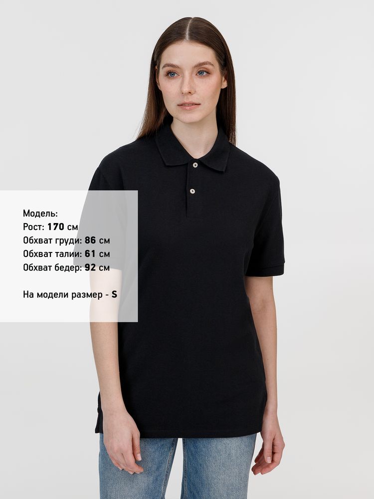 Рубашка поло унисекс Pacific, черная — изображение 9