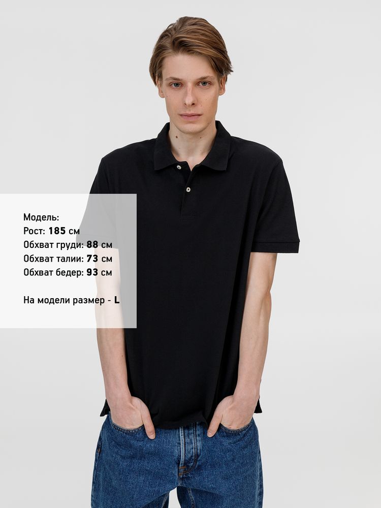 Рубашка поло унисекс Pacific, черная — изображение 5